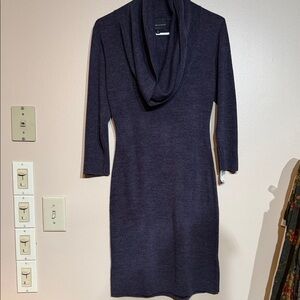 Connected Apparel cowl neck purple Dress